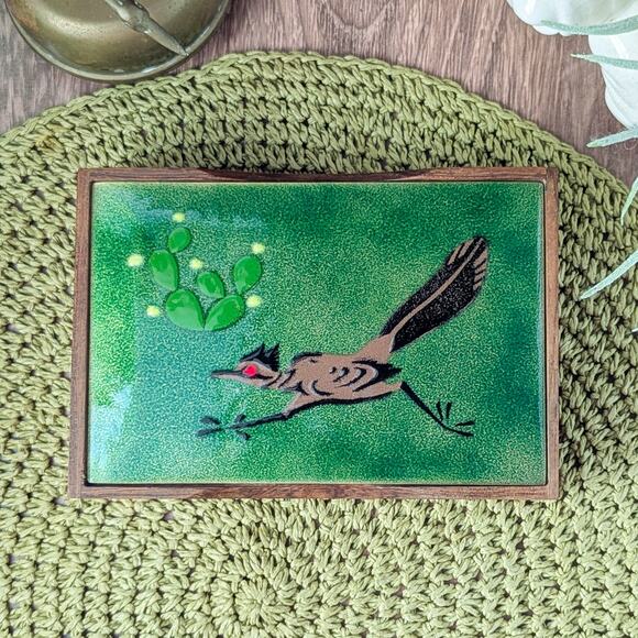 Annemarie Davidson Road Runner Enamel Box MCM Art Decor - Picture 3 of 12